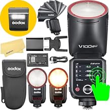 GODOX V100 V100C V100-C Camera Flash for Canon Flash Speedlite,100Ws 2.4G TTL1/8000 HSS,400 Full Power Flashes,7.2V/2980mAh Li-ion Battery,1.7s Recycle Time,10 Levels LED Modeling Lamp(USA Version)
