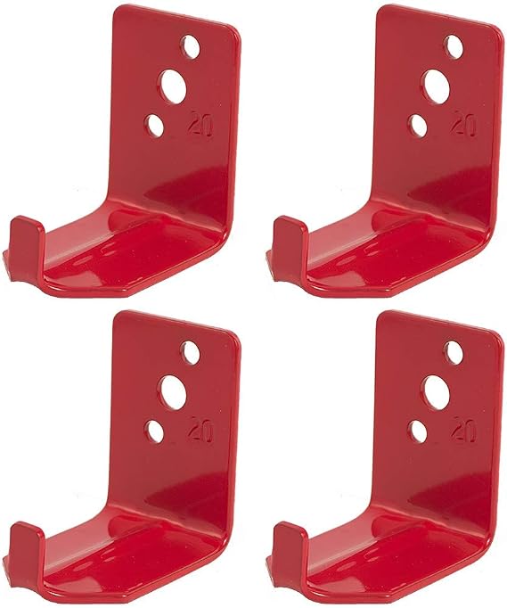 4 - Universal Fire Extinguisher Wall Hook, Mount, Bracket, Hanger for 15 to 20 Lb. Extinguisher with Screws