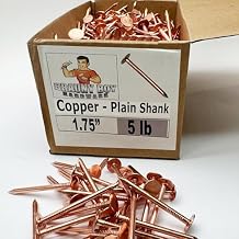1.75 Copper Roofing Nails Premium Quality for Roofing, Flashing Qty (Approx 690 nails) - 5 lbs