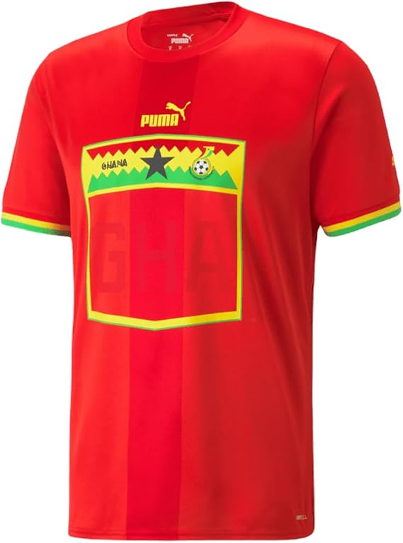 PUMA Ghana Men's Replica Jersey Away 2022/23 (US, Alpha, Large, Regular, Regular, Red)