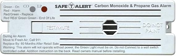 Safe-T-Alert by MTI Industries 35-741-WT Dual LP/CO Alarm - 12V, 35 Series Surface Mount, White