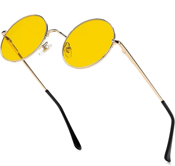 Small Round Polarized Sunglasses for Women Men Retro Circle Sun Glasses