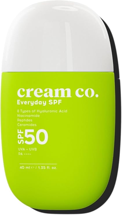 Cream Co. SPF50 Güneş Koruyucu Krem, Leke Karşıtı Nemlendirici Aydınlatıcı, 40 ML, Güneş Serumu
