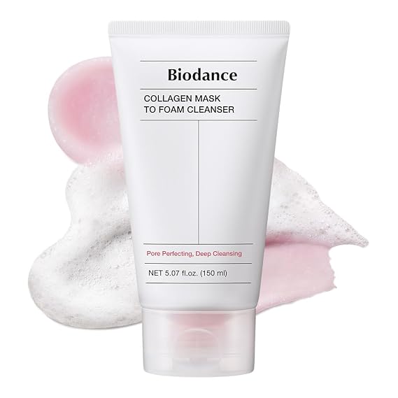 BIODANCE Collagen Mask To Foam Cleanser, 2-in-1 Pore Care and Hydrating Foaming Facial Cleanser for Sensitive Skin, Gentle Face Wash, Korean Skin Care5.07 fl. oz. (150 ml)