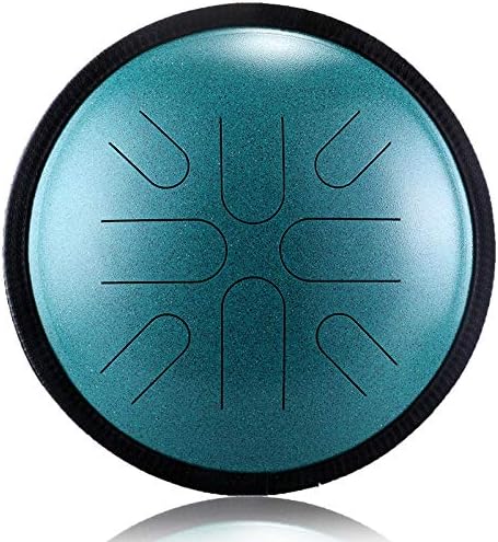 Tongue Drum 8 Notes 10 inches,Travel Tongue Drum Handpan Drum Notes Percussion Instrument Steel Drums Instruments with Bag, Music Book,Green