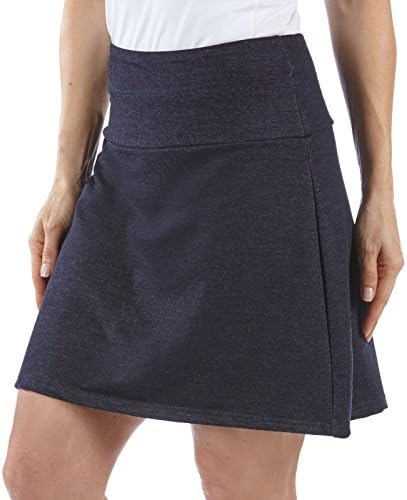 Womens Tummy Control Low Waist Skort, Denim, XLarge