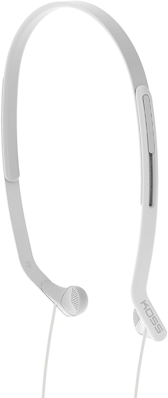 Koss KPH14W Retro Style Headphone, White, Lightweight, Wired 3.5mm Plug | Side-Firing Element, Adjustable, Sweat Resistant