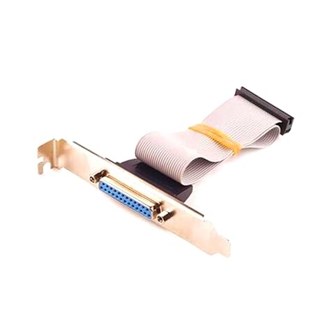 DB25 Adapter with Bracket to IDC 26 Pin Ribbon Cable Motherboard Slot Plate Parallel Panel DB-25 Female Socket Flat Cable
