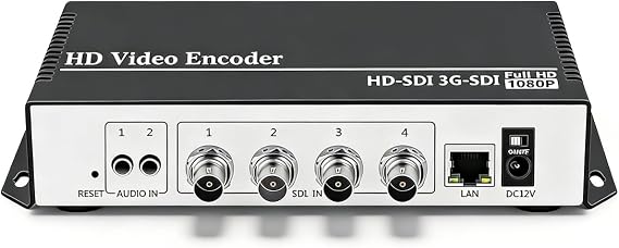 Multi-channel 4K SD HD 3G 6G SDI to IP Network Video Stream Encoder Hardware Supports HTTP RTSP RTMPS UDP HLS SRT Multicast, Compatible with Streaming Servers such as OBS, Vmix, YouTube, Facebook Live