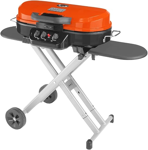 Coleman RoadTrip 285 Portable Stand-Up Propane Grill with 3 Adjustable Burners & Instastart Ignition, 20,000 BTUs of Power for Outdoor Cooking, Camping, Tailgating, Grilling, BBQs, More