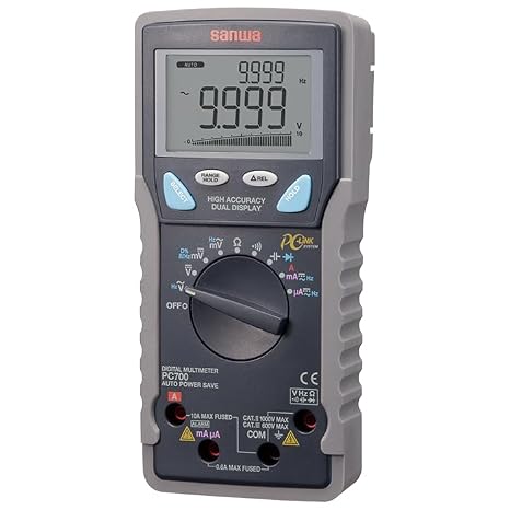 Japan SANWA PC700 Advanced Intelligent Digital Multimeter Voltmeter Hz Ohm NCV Capacitance Resistance Tester DMM Full Overload Protection for PC Communication(PC700)