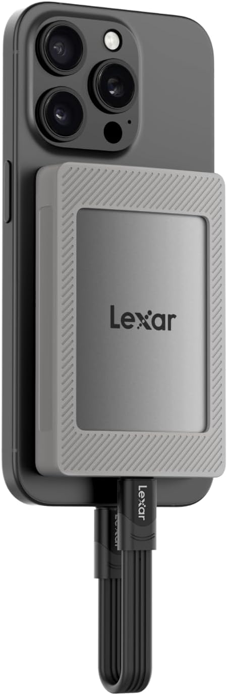 Lexar ES4 Portable SSD with Magnetic Set 2TB, External SSD USB 3.2 Gen 2 up to 1050MBs Read and 1000MBs Write compatible with iPhone 1516, PC & Mac, Type-C Laptops, Tablets, PS5, PS4