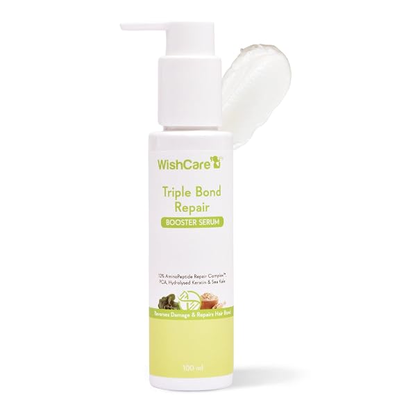 WishCare Triple Bond Repair Booster Serum - 10% AminoPeptide Complex - Repairs Damaged & Frizzy Hair 100ml