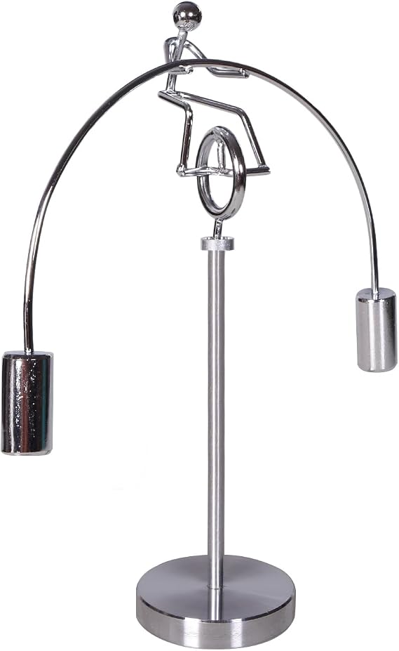 ThinkTop Dynamic Balancing Instrument Weightlifter Kinetic Art Balance | Desk Steel Balance Physics Educational Home Office Decoration