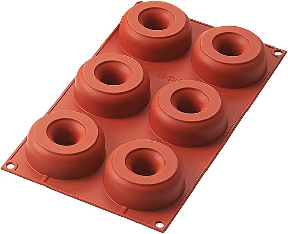 Silikomart Silicone Fancy and Function Bakeware Collection Multi-Shape Cake Pan, Donuts