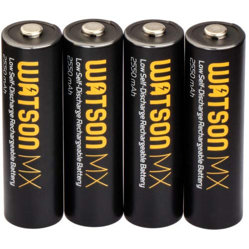 Watson MX AA NiMH Batteries 4-Pack, 1.2V, 2550mAh