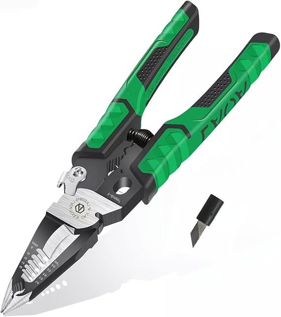 LAOA 9-in-1 Electrician Pliers, Wire Stripper Tool with Cable Cutter & Crimper, Needle Nose Pliers for Electrical Wiring, Multi-Function Electrical Hand Tool