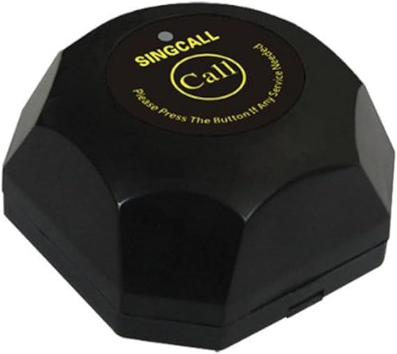 SINGCALL Wireless Calling System,Black Single Call Button, Guest Call Waiter System(APE560) Can't Be Used Alone
