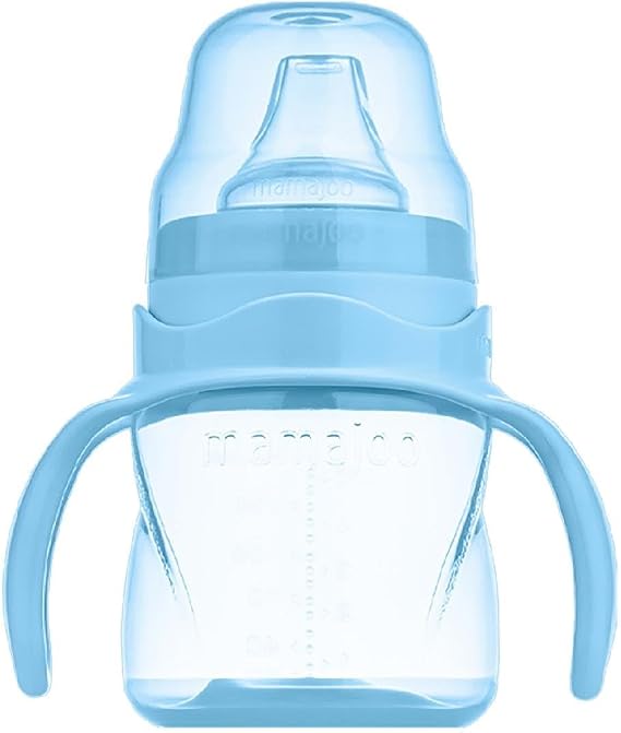 Mamajoo Kulplu Eğitici Bardak, 160 ml, Powder Blue, Anti-Kolik | Akıtmaz Tasarım