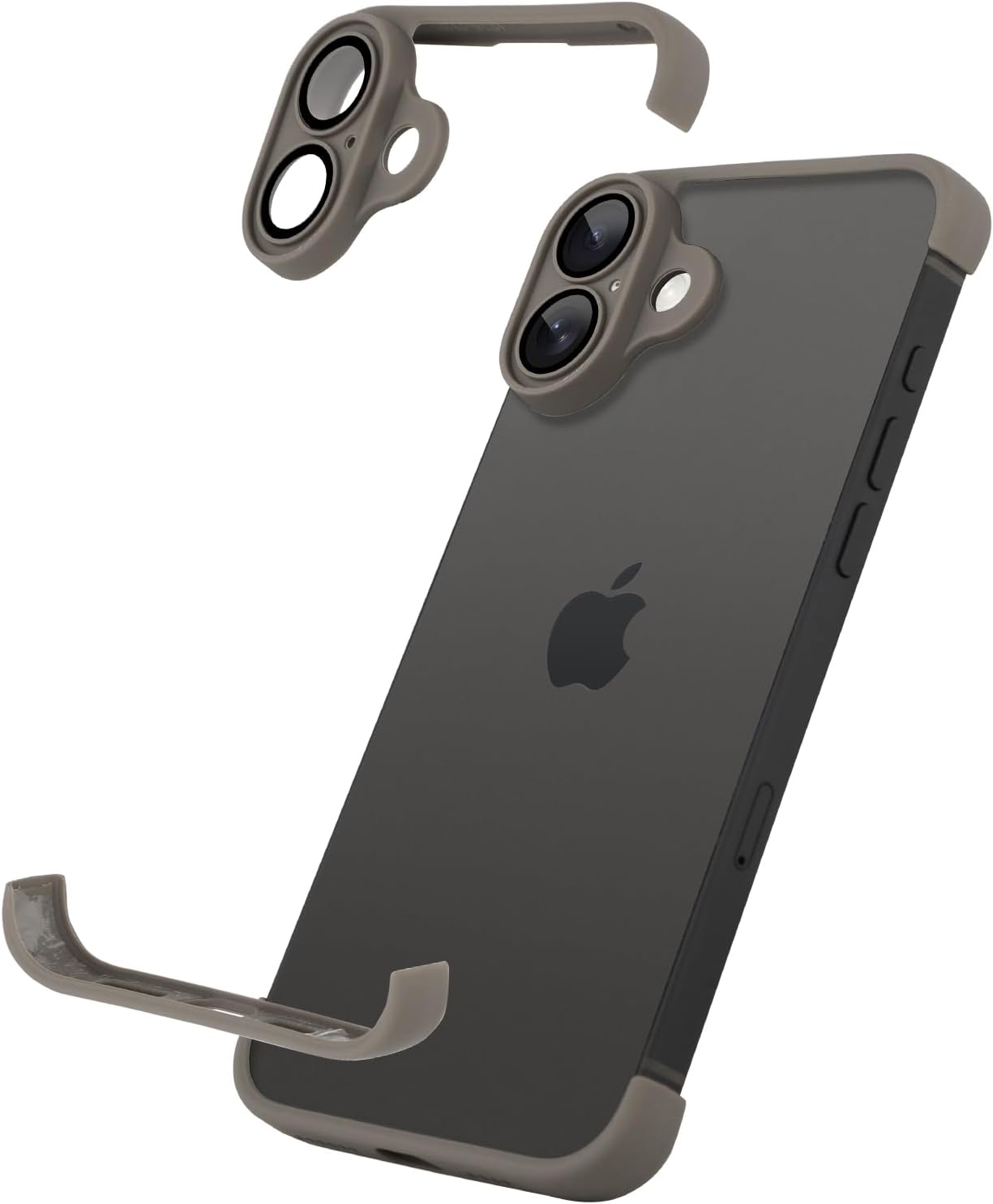 Frameless Phone Case Compatible with iPhone 16 Case with Lens Camera Protector Soft TPU Silicone Four Corner Fall Protection Mat Shockproof Case