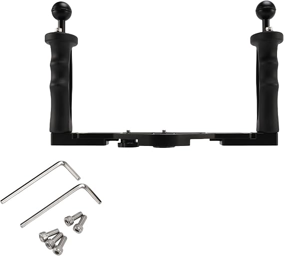 Dual Handheld Stabilizer Diving Underwater Camera Housings Tray/Grip Waterproof With Double Handle For Dome Port Waterproof Case