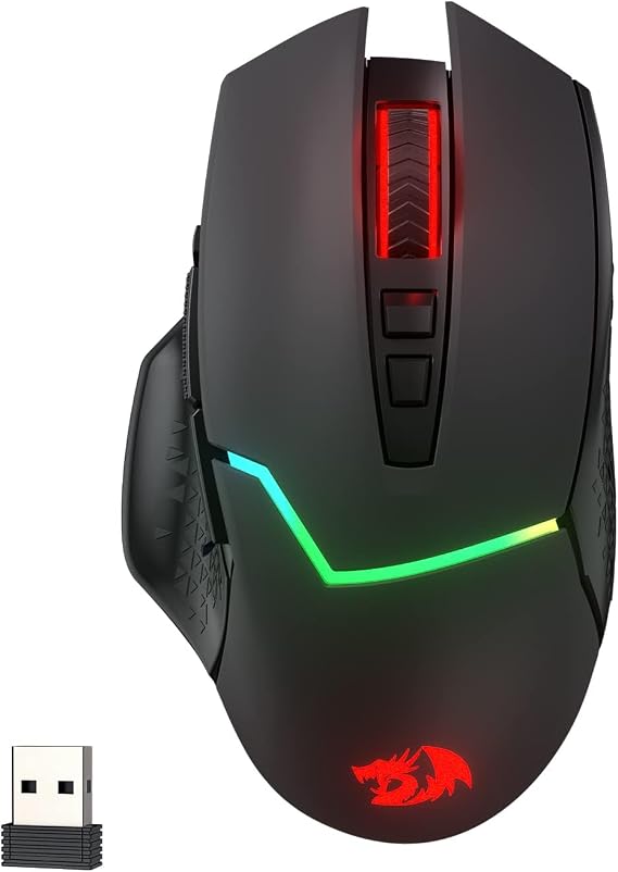 Redragon M690 PRO Wireless Gaming Mouse, 8000 DPI Wired/Wireless Gamer Mouse w/Rapid Fire Key, 8 Macro Buttons, Ergonomic Design for PC/Mac/Laptop, Black