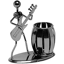 MyGift Pen Holder For Desk,Office Decor Desk Accessories For Men Music Decor Guitar Accessories Gifts For Men Guitar Players Boss Male