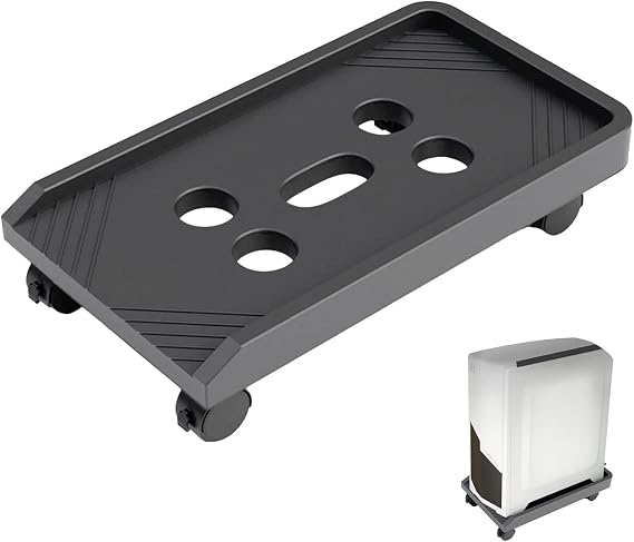 Computer Stand Pc Stand Desktop PC Tower Stand , Ventilated PC Tower Stand, Under Desk CPU Holder Mobile Gaming PC Floor Stand with 4 Caster Wheels Computer Tower Stand Printer Stand(Black,With wheels