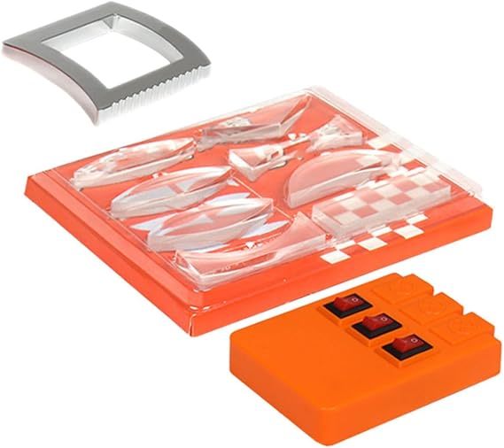 Optical Experiment Kit for Physics Science Kit Learning Experiment Convex and Concave Lenses Triangular Prism for Light Refraction in Educational Use