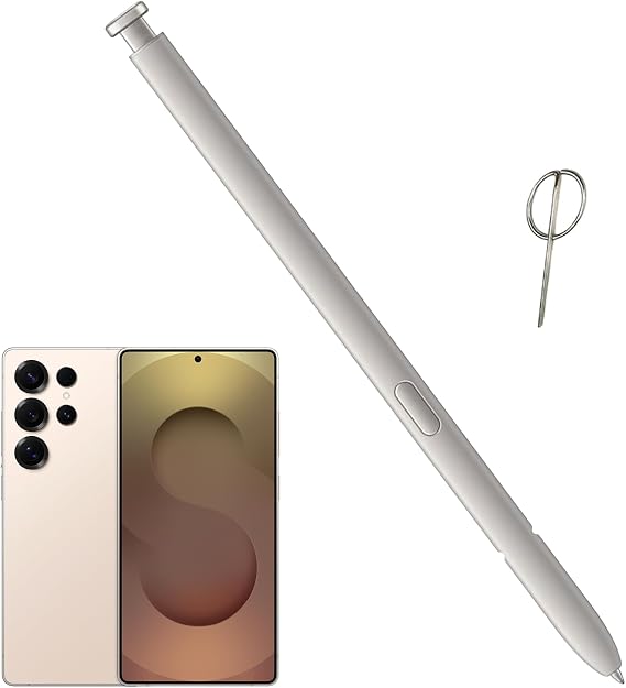 Galaxy S25 Ultra S Pen Replacement for Samsung Galaxy S25 Ultra Stylus Pen,S25 Ultra Pen Replacement for Samsung Galaxy S25 Ultra 5G All Versions SPen,EJ-PS938BBEGUJ with Eject Pin(Light Gray)