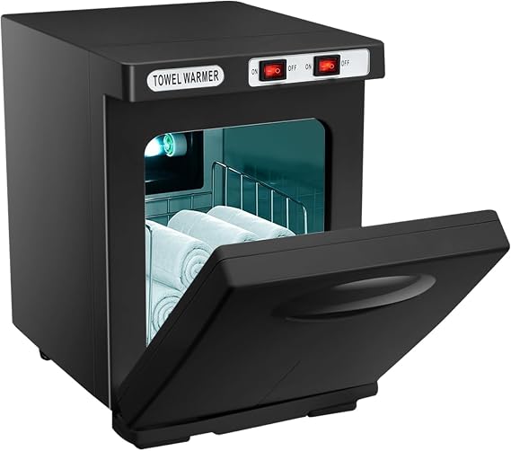 Hot Towel Warmer Cabinet, 5L Hot Towel Warmer, 176°F Professional Heater Cabinet for Facial Spa, Hair Beauty, Massage, Salon Equipment and Home (Black-B)