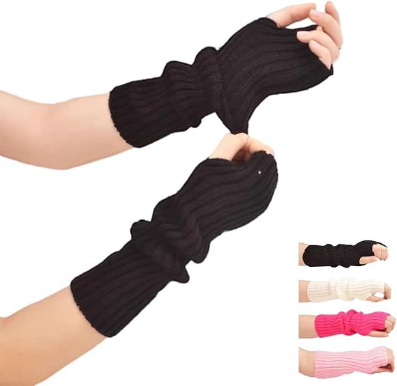 VTTDB Arm covers cute women kawaii japanese harajuku Y2k Arm Warmer for Girls Goth Gloves Fingerless Knitted Arm Sleeve