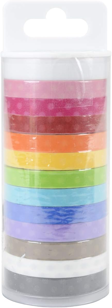 DOODLEBUG 4802 Monokromatik Washi Bant (12 Paket), 8 mm x 12 yd