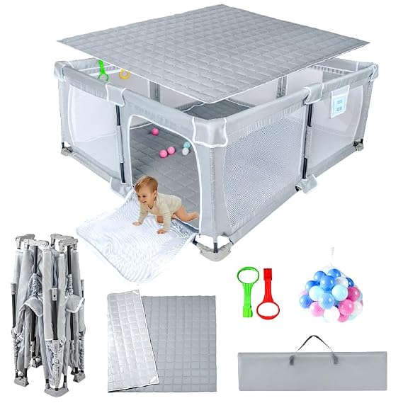 Foldable Baby Playpen 50"x50",for Babies and Toddlers,Portable Play Yard