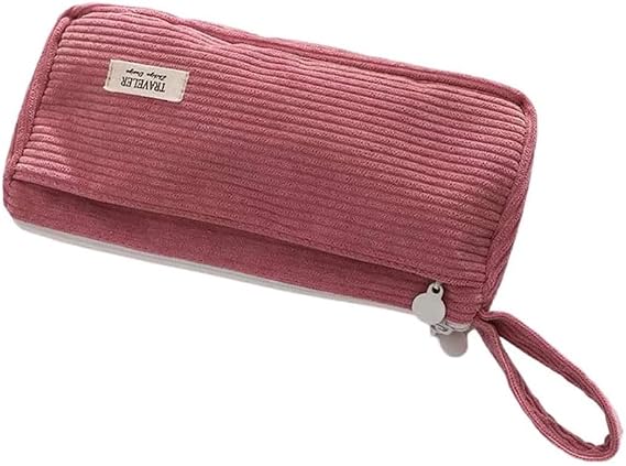 Pencil Case, Tool Pen Case, Girls, Cute Pencil Case, Large Capacity, Multi-functional, Fluffy Pencil Case, Girls, Stylish, Korean, Free Standing, Slim, Pen Pouch, Large Capacity, Simple, Fluffy & Salt Girl, Popular, Corduroy, Ins Beautiful, Middle School Students, High School Students, College Students, Boys, Girls, Salary Man, 4 Colors Red