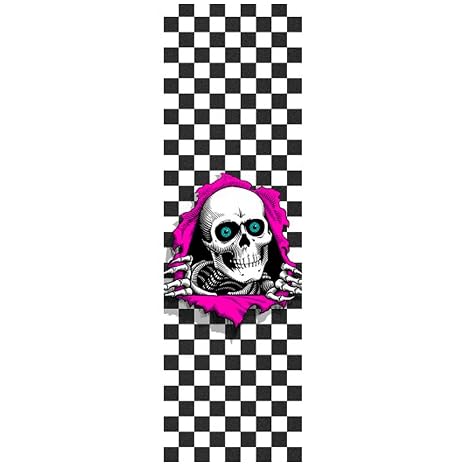 Powell Peralta Skateboard Griptape Ripper Checker White 10.5" x 33" Grip Sheet
