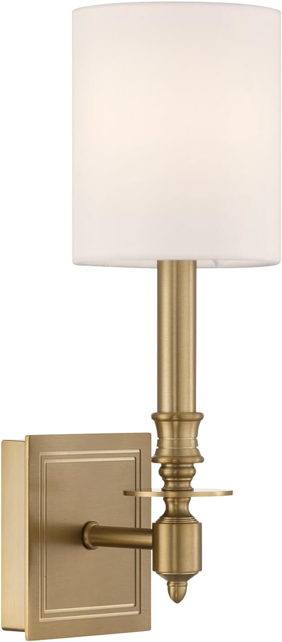 Crystorama Lloyd 1 Light Aged Brass Sconce