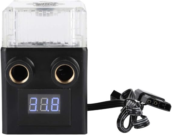 Computer PC Water Cooling Pump,Integrated Water Cooling Pump with Temperature Display + Detachable Water (Black)