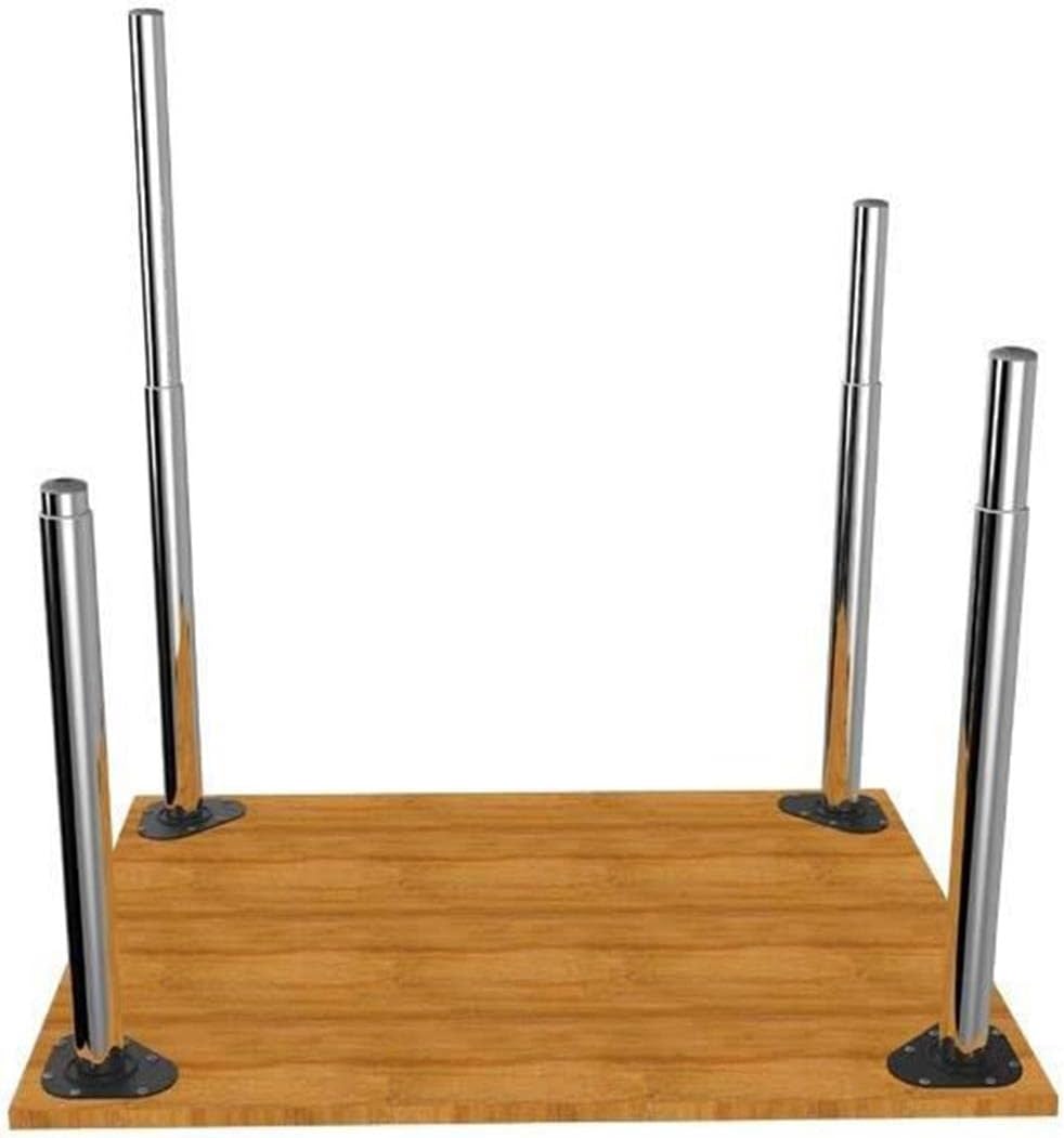 EYM Tempo Table Leg Telescopic Height Adjustable Chrome Metal 4 Pieces