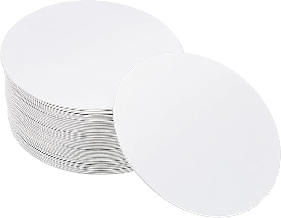YOKIVE 50 Pcs Aluminum Foil Cap Liner, Tamper Heat Sealer Lid Liners, Great for PET Bottle Jar Cover Sealing (White, Silver,55mm)