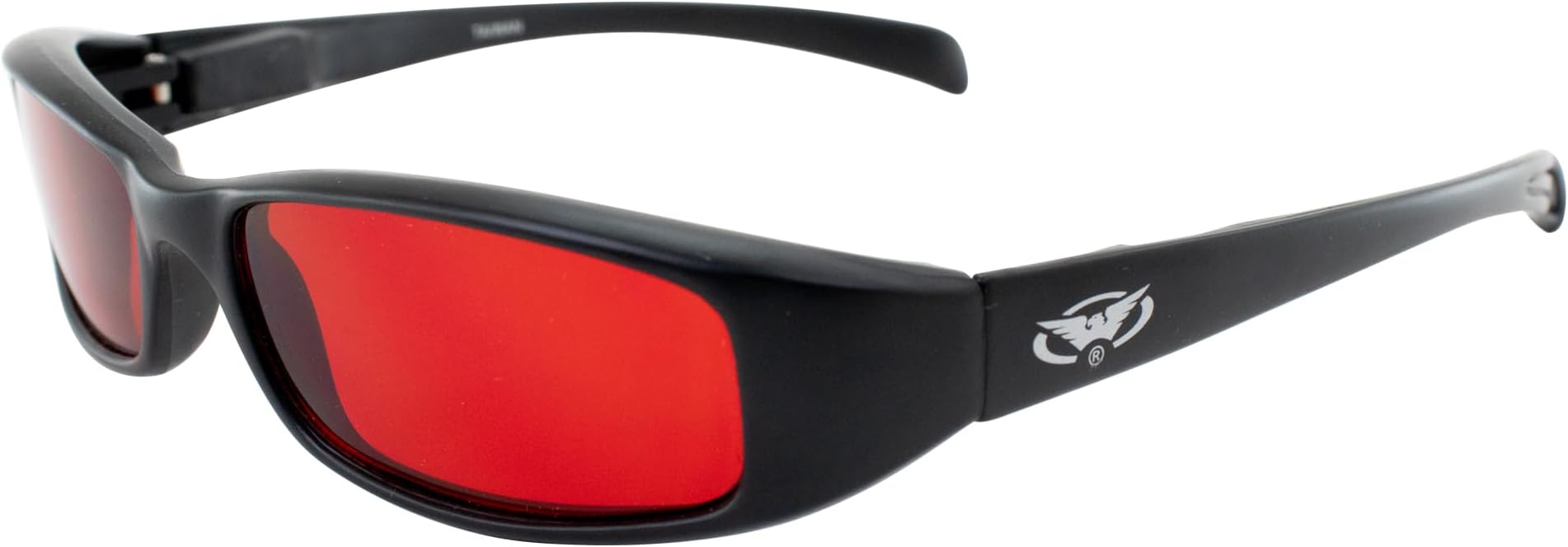 Global Vision New Attitudes Stylish Sunglasses Black Frame w/Red Lenses and Spring Hinges