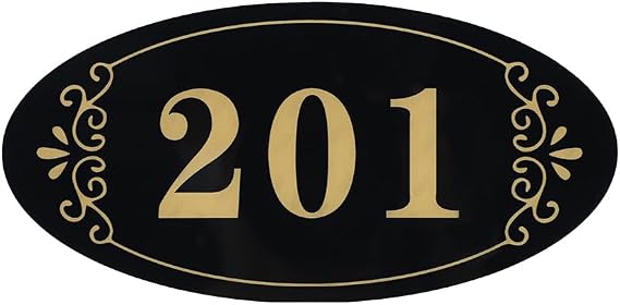 Customized House Numbers Sign Acrylic Address Numbers Plaque Indoor Outdoor Decorative Signs Self-Adhesive Name Sign Plate Number Door Signs Plate for Office, Apartment, Dorm Room, Housewarming Gift (black)