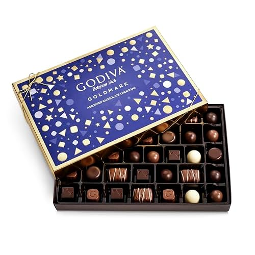 Godiva Goldmark Assorted Chocolate Gift Box, Dark & Milk Chocolates, Gourmet Giftbox for Any Occasion, 36 Pc