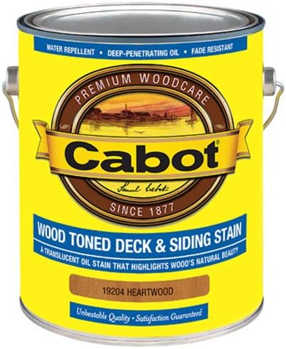 Cabot Wood Toned Stain + Sealer, Low VOC Exterior Natural Wood Stain, Heartwood, Gallon