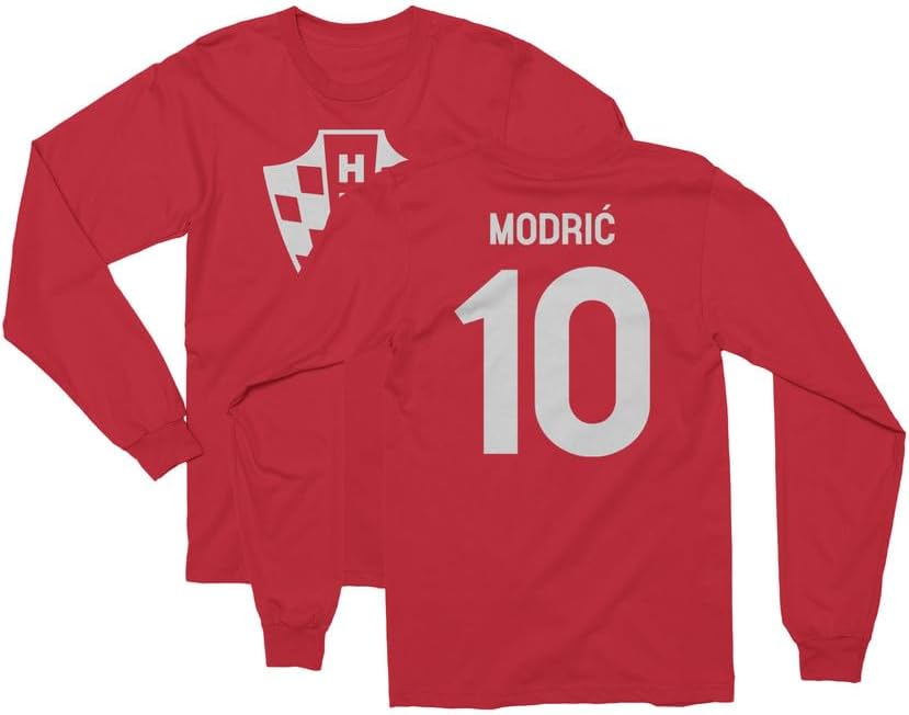 Croatia Soccer Cup Fan - Modric 10 Jersey Style Long Sleeve T-Shirt