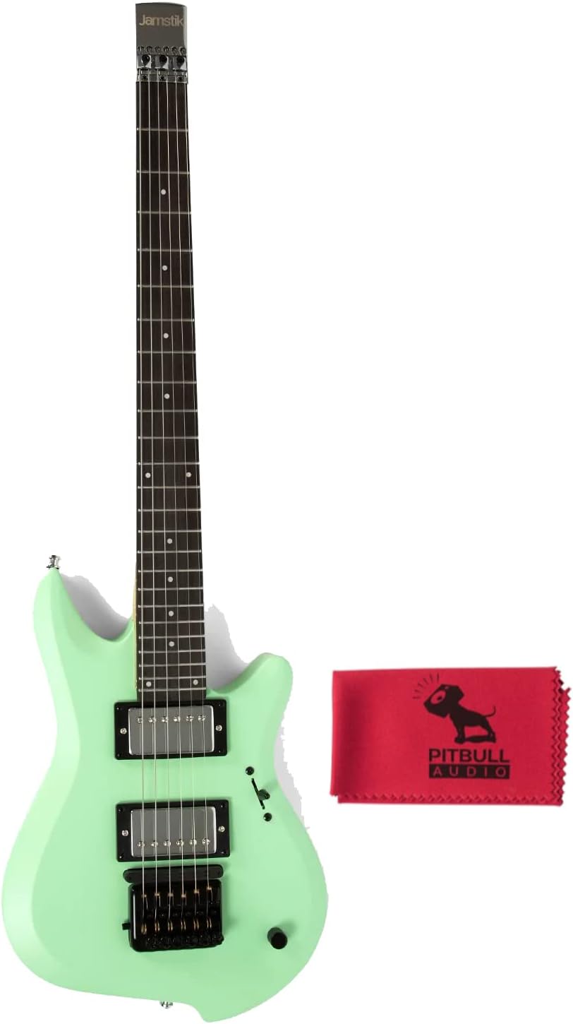 Jamstik Studio Matte Mint Headless MIDI Guitar wPitbull Audio Microfiber Cloth