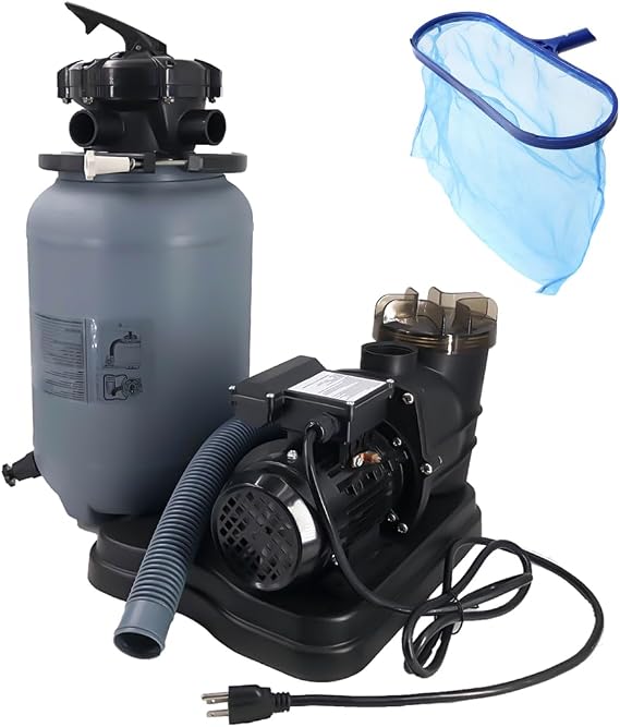 High-Flow Sand Filter Pump System,10" Sand Filter Pump for Above Ground and Inground Pool, Max 2400GPH for Pools Up to 10000GAL, 5-Way Valve,Above Ground Pool Filter System Set