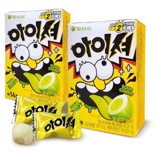 Orion Iciou Super Sour Chewing Soft Candy Green Apple Flavor 2 Pack 84g