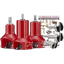 Lumberjack Tools Tenon Cutter Kit for Log Furniture, 1" & 1.5" & 2" Cutters & Forstner Bits, Home Series Powder Coated Aluminum, 1/2" Shank, Dual Blades Create a Radius Shoulder Profile, Made in USA