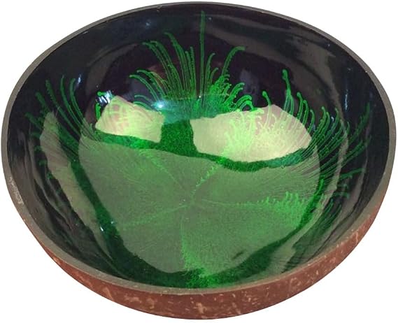 Coconut Bowl Natural Coconut Shell Bowl Storage Candy Container Nuts Holder for Office Desk Living Room Bedroom 5.31 X 5.31 X 2.55 in Pattern 4